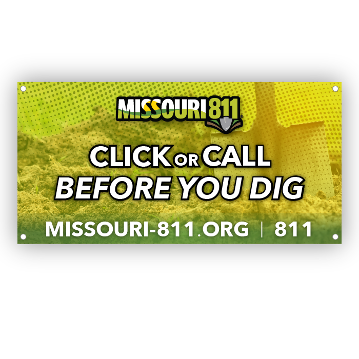Missouri 811 "Click or Call before you dig" banner